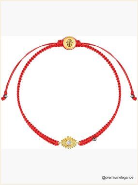 Red String Bracelet Evil Eye Protection Hematite Gemstone Adjustable
